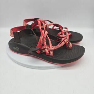 Chaco ZX2 Classic Toe Loop Strappy Hiking Sandals Vibram Sole Red Size 9 Outdoor
